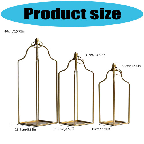 3 Piece Tabletop Candle Holders Iron Decorative Centerpieces 2