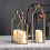 3 Piece Tabletop Candle Holders Iron Decorative Centerpieces 7
