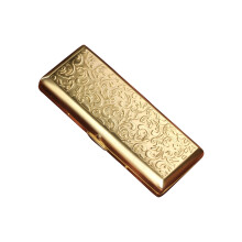 (Gold) Sleek And Thin Portable Cigarette Case For Stylish Smokers Made Of