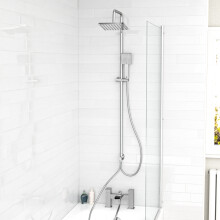 Nes Home Square Shower Waterfall Mixer Tap, Handset & Riser Rail Kit