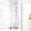 NES Home Nes Home Square Shower Waterfall Mixer Tap, Handset & Riser Rail Kit 2