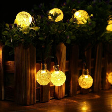 Tomshine 9,35 m Solar-Kristallkugelleuchtenkette mit 50 LEDs &amp; 8 Modi