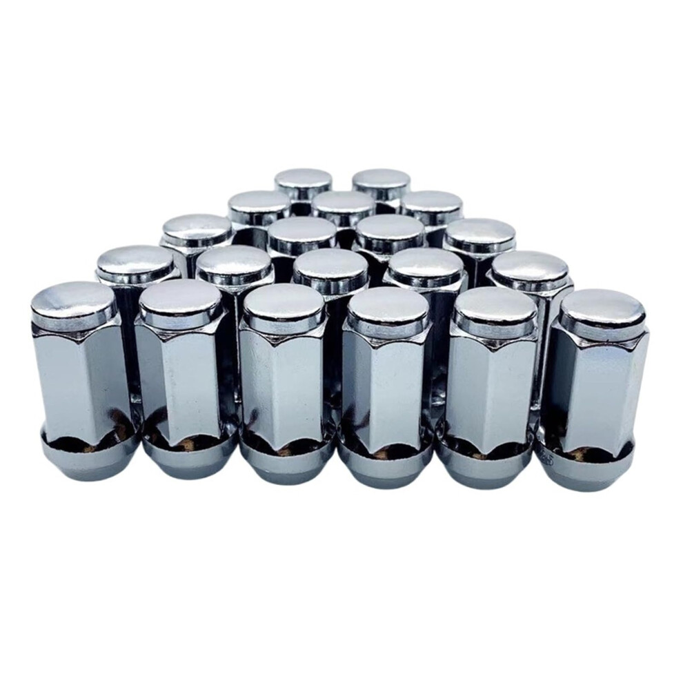 Key 19Mm Lug Nuts 45Mm Height M12x1.25, M12x1.5, M14x1.5, M14x2,1/2"-20,Thread Cone Seat Car Wheel Nuts Sliver 10 Pcs(1 2-20) 1 2-20 10Pcs Key 19Mm 9323874012353