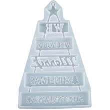 Weihnachtsschmuck, Türschild mit Kristallmotiv in Form eines fröhlichen Weihnachtsbaums aus wiederverwendbarer Silikonform, Stressabbau durch