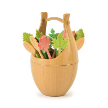 Conjunto de garfos de palha de trigo com desenhos animados para frutas, utensílios de sobremesa infantis, garfos biodegradáveis e ecológicos,