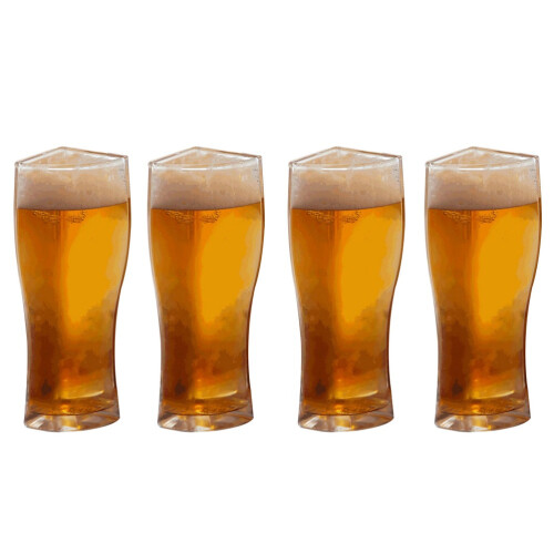 Μοντέρνα ποτήρια Hefeweizen, 4 τεμάχια με νέο σχεδιασμό για τη μεταφορά τεσσάρων 1
