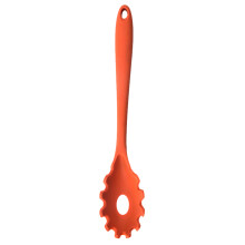 Silicone Pasta Fork, Heat Resistant Tool For Nonstick Cookware, Hygienic One Piece Design With Round Hanging Hole, Wide Spoon For Easy Stirring Or Ser