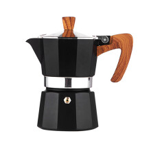 Espressokanne für den Herd, italienischer Kaffeebereiter aus Aluminium mit kühlem Griff, Espressomaschine mit Sicherheitsventil, robustes