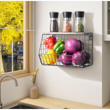 Stackable Wire Basket for Kitchen, Bathroom, Family Room, Office; Stylish Practical Mesh Design & Hierarchical Classification for Space Saving Organiz