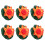 6Pcs Artificial Floating Flower with Leaf Pad for-Sunset red 1