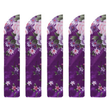 Set of 5 Vintage Handhelds Fan Carrying Bag Folding Fan-Purple