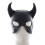 Black PU Head Cover with Adjustable Tie Balaclava Face-Black 5