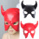 Black PU Head Cover with Adjustable Tie Balaclava Face-Black 3