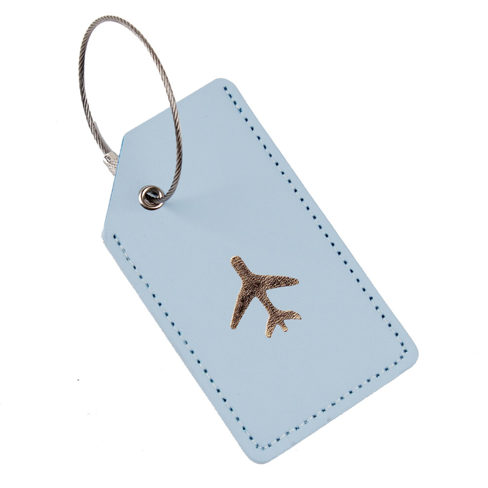 Travel Suitcase Tages Pu Leather Luggage Tages With Steel- Blue 7704000154420