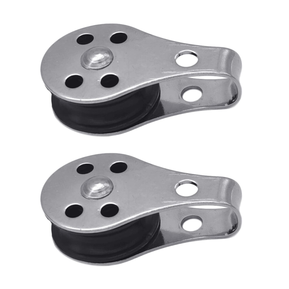 Stainless Steel Heavy Duty Steel Single Wheel Lifting Rope Pulley Block Exercise Equipment Handling Tools Single Wheel Hoverboard Skateboard 9067246780425