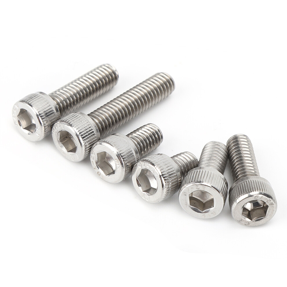 M6 Stainless Steel 60Pcs Cap Hex Socket Screws Fastener Set For Electronics 3151362297724