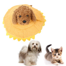 Großer Halskragen für Haustiere mit weicher Sonnenblumenhülle für Hunde & Katzen L