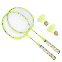 Easily Visible Yellow Kids Badminton Set with 2 Balls for Outdoors