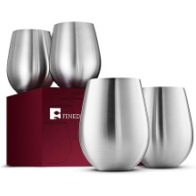 Glamour portátil para ambientes externos: Taça de vinho Pinot Grand com isolamento a vácuo, design inquebrável sem haste para vinho gelado,