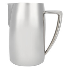 Melkeskummer i rustfritt stål, tåler oppvaskmaskin, 1,7 l premium melkekopp med ergonomisk håndtak og dryppsikker tut, egnet for kaffe