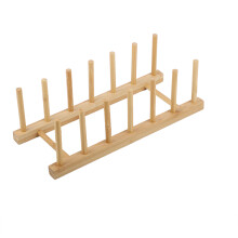 Organizador compacto de armário, suporte multifuncional de bambu para sua cozinha, fácil de limpar e manter, escorredor de pratos e acessórios que