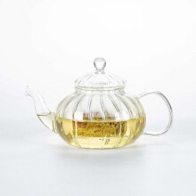Infusore per tè sfuso, infusore in vetro non poroso da 600 ml, in vetro borosilicato resistente al calore con beccuccio antigoccia, infusore