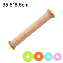 Rodillo ajustable de madera maciza con guías de grosor extraíbles para hornear, fondant, pizza, pasteles. Regalo perfecto para panaderos.