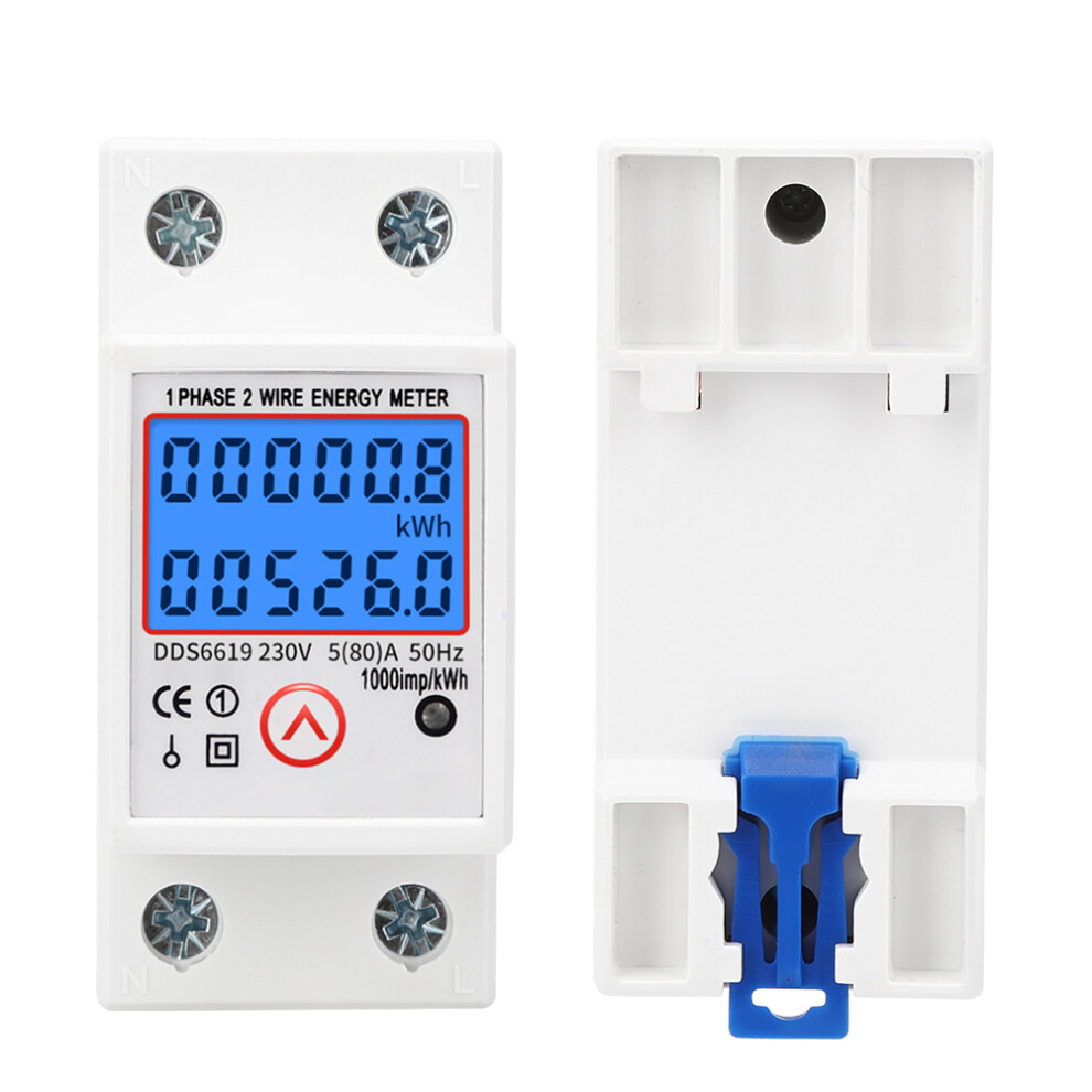 Backlit Single Phase Energy Meter Multifunctional Resettable Electric Meter 7661362299605