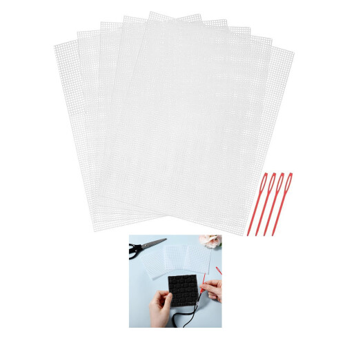5 Pcs Plastic Mesh Canvas Sheets Needlepoint Canvas for Crochet 1