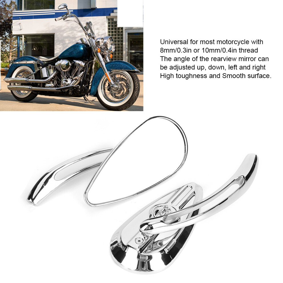 Universal Chromed Skull Teardrop Motorcycle Mirrors 8Mm 10Mm Thread 3161362300140