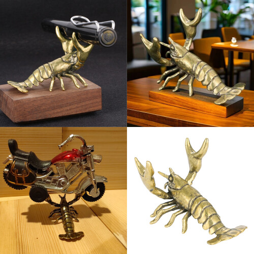 Retro Messing Kreeften Ornament Langoesten Standbeeld Beeldjes 2