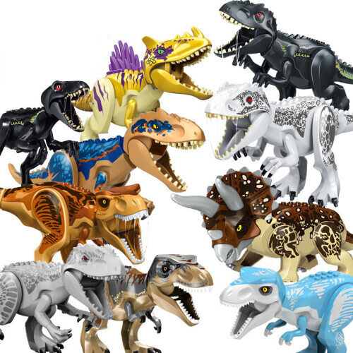 (Dinosaurs (10 PCS)) pcsJurassic Dinosaur Building Blocks Large Particles Puzzle Disassembly Animal Rex Tyrannosaurus Rex Bullosaurus Fit Lego