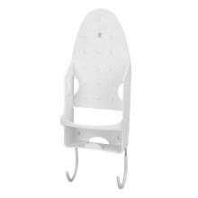 Ironing Board Hanger, Wall Mount Iron Hanger Ironing Board Rack Electric Iron Holder Household Bathroom Shelf for Home Bathroom (White)