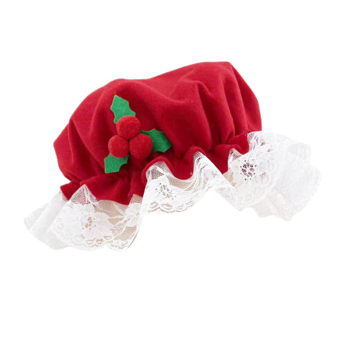 Weihnachts-Kopfbedeckung mit Spitze, perfekt für die-Rot