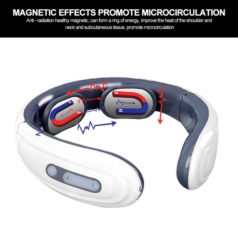 White Electric Pulse Cervical Massager, 2.3W, 600Mah Battery