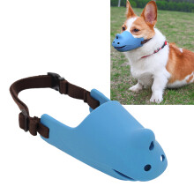 Atmungsaktive blaue Silikon-Hunde-Maulkorb XL (18-20cm) Biss- & Bellenschutz