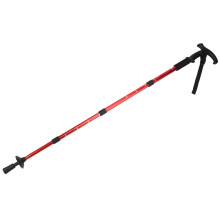 Durable Red Aluminium Trekking Pole with T Handle for Climbing & Camping