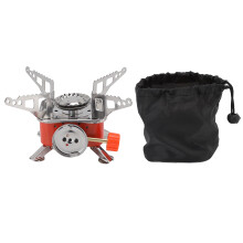 Réchaud compact et pliable pour la randonnée, réchaud de camping portable en acier inoxydable, alliage d'aluminium et cuivre résistant aux hautes