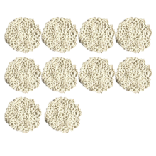 Centrini all'uncinetto fatti a mano, accessorio per casa delle bambole per decorazione da tavolo, 10 pezzi di pizzo rotondo vintage bianco con buona