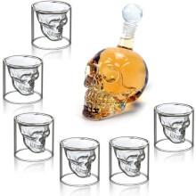 Idealny prezent dla miłośników whisky, unikatowy trójwymiarowy karafka do likieru z czaszką i korkiem do whisky, wódki, rumu, butelka z