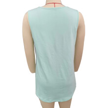 Sommer Damen Tanktop Minzgrün Lockere Passform Ärmelos Vorder gekräuselt Kante XXL