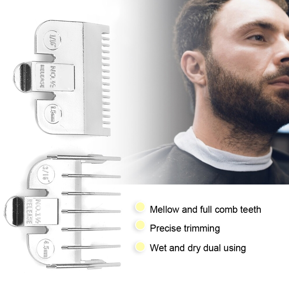 Professional Hair Clipper Limit Comb Silver Oil Head Guide with Electroplating