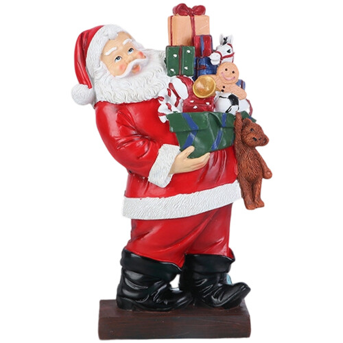 Kerstbeeldje Figuur Decors Hars Kerstmannen-beer geschenkdoos