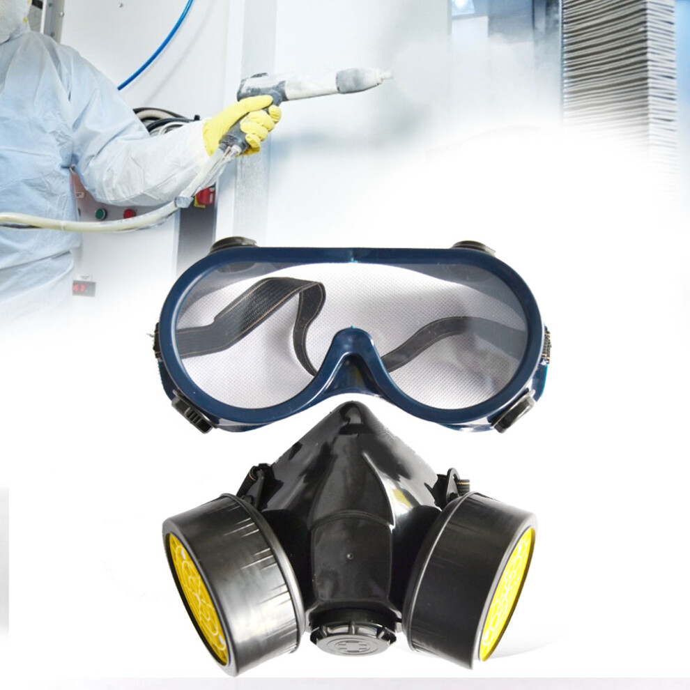 Double Gas Cylinder Dustproof Protective Glasses Face Cover for Toxic Gases