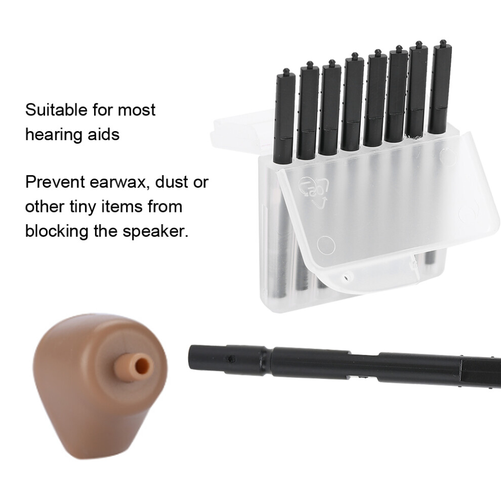 Black 8Pcs Disposable Hearing Aid Earwax Guards Filters
