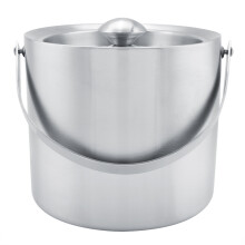 Cubitera de acero inoxidable elegante, uso versátil para bares de cócteles y picnics, diseño elegante que complementa cualquier ambiente,