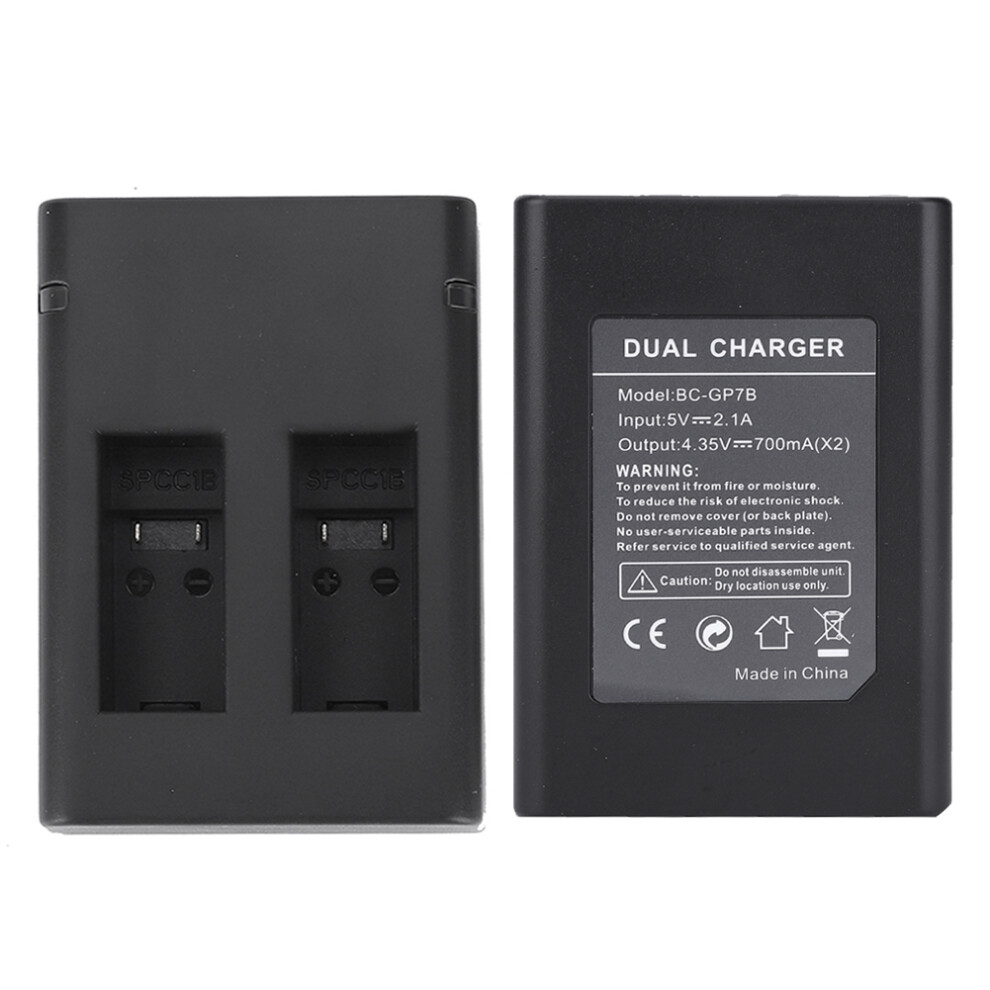 Dual Slot Action Camera Battery Charger For Gopro Max, Usb Type-C & Micro Usb 9361362313179