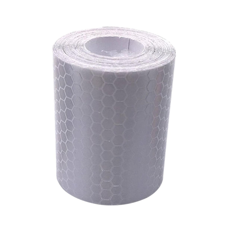 4Pcs Self-Adhesive Reflective Tape Vehicle Conspicuity Strips High Visibility Safety Stickers For Trucks Trailers Bicycles Nighttime Warning White 9323874014760