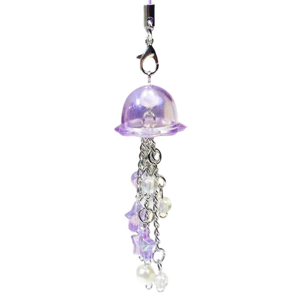 Elegant Jellyfish Phone Charm Acrylic Keychain Phone- Purple 7704000155878