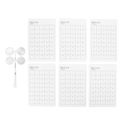 Optical Flipper Set 6pcs Plastic Flippers 150 Adjustable with Visual Card